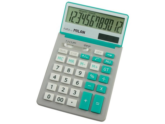 Calculator 12dig Milan 150212 cu ecran rabatabil Gri - imagine 3